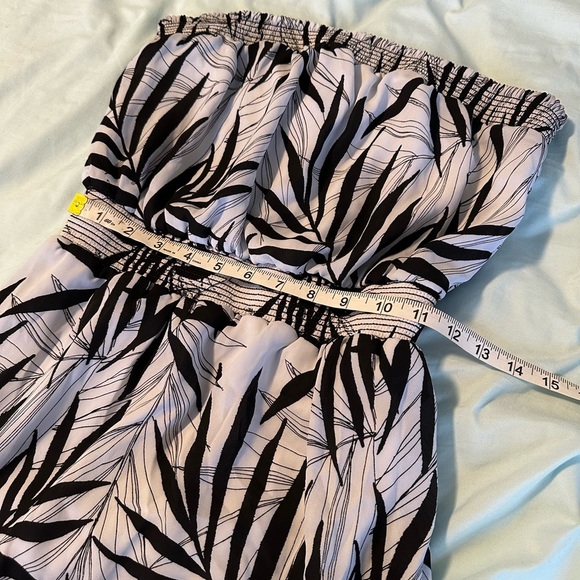 Massimo Bamboo Print Black and White Strapless Maxi Dress. Small/ Petite. - Picture 9 of 11